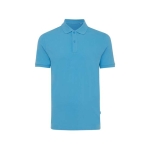 Regular fit piqué polo van eco-katoen 220 g/m2 Iqoniq Yosemite kleur cyaan blauw