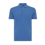 Regular fit piqué polo van eco-katoen 220 g/m2 Iqoniq Yosemite kleur gemarmerd blauw