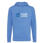 Zachte ongeverfd sweatshirt van ecokatoen 340 g/m2 Iqoniq Torres kleur gemarmerd blauw tiende weergave