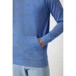 Zachte ongeverfd sweatshirt van ecokatoen 340 g/m2 Iqoniq Torres kleur gemarmerd blauw derde weergave