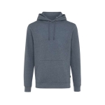 Zachte ongeverfd sweatshirt van ecokatoen 340 g/m2 Iqoniq Torres kleur gemarmerd donkerblauw