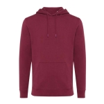 Slim fit sweatshirt van gerecycled en biologisch katoen 340 g/m2 Iqoniq kleur bordeaux