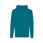 Slim fit sweatshirt van gerecycled en biologisch katoen 340 g/m2 Iqoniq kleur turkoois