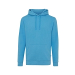 Slim fit sweatshirt van gerecycled en biologisch katoen 340 g/m2 Iqoniq kleur cyaan blauw