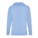 Slim fit sweatshirt van gerecycled en biologisch katoen 340 g/m2 Iqoniq kleur pastel blauw