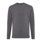 Sweatshirt van ecokatoen, casual fit, met ronde hals Iqoniq 340 g/m2 kleur donkergrijs