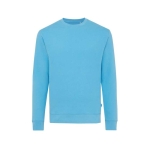 Sweatshirt van ecokatoen, casual fit, met ronde hals Iqoniq 340 g/m2 kleur cyaan blauw