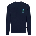 Sweatshirt van ecokatoen, casual fit, met ronde hals Iqoniq 340 g/m2 kleur marineblauw