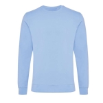 Sweatshirt van ecokatoen, casual fit, met ronde hals Iqoniq 340 g/m2 kleur pastel blauw