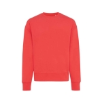 Oversized sweatshirt van ecokatoen 340 g/m2 Iqoniq Kruger kleur rood