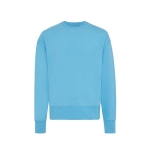 Oversized sweatshirt van ecokatoen 340 g/m2 Iqoniq Kruger kleur cyaan blauw