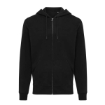 Eco-katoenen sweatshirt met rits, slim fit, Iqoniq 340 g/m2 kleur zwart