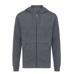 Eco-katoenen sweatshirt met rits, slim fit, Iqoniq 340 g/m2 kleur gemarmerd grijs