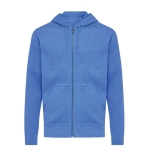 Eco-katoenen sweatshirt met rits, slim fit, Iqoniq 340 g/m2 kleur gemarmerd blauw