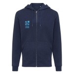 Eco-katoenen sweatshirt met rits, slim fit, Iqoniq 340 g/m2 kleur marineblauw tweede weergave