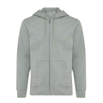 Eco-katoenen sweatshirt met rits, slim fit, Iqoniq 340 g/m2 kleur gemarmerd groen