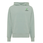 Regular fit sweater van eco-katoen 340 g/m2 Iqoniq kleur olijfgroen weergave met logo