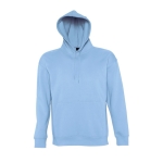 Sweatshirt met capuchon en dik fleece logo 320 g/m2 SOL'S Slam kleur pastel blauw