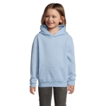 Sweater voor kinderen van katoen en polyester 280 g/m2 SOL'S SLAM kleur pastel blauw foto weergave