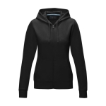 Biokatoen sweatshirt GOTS dames 280 g/m2 Elevate NXT kleur zwart tweede weergave voorkant