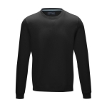 Crew neck GOTS sweater van bio katoen 280 g/m2 Elevate NXT kleur zwart tweede weergave voorkant