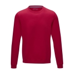 Crew neck GOTS sweater van bio katoen 280 g/m2 Elevate NXT kleur rood tweede weergave voorkant