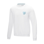 Crew neck GOTS sweater van bio katoen 280 g/m2 Elevate NXT kleur wit weergave transfer printen