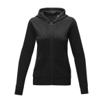 Katoenen dames sweatshirt met capuchon 240 g/m2 Elevate Essentials kleur zwart tweede weergave voorkant