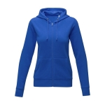 Katoenen dames sweatshirt met capuchon 240 g/m2 Elevate Essentials kleur blauw tweede weergave voorkant