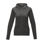 Katoenen dames sweatshirt met capuchon 240 g/m2 Elevate Essentials kleur donkergrijs tweede weergave voorkant