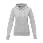 Katoenen dames sweatshirt met capuchon 240 g/m2 Elevate Essentials kleur lichtgrijs tweede weergave voorkant