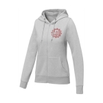 Katoenen dames sweatshirt met capuchon 240 g/m2 Elevate Essentials kleur lichtgrijs weergave zeefdruk