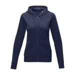 Katoenen dames sweatshirt met capuchon 240 g/m2 Elevate Essentials kleur marineblauw tweede weergave voorkant