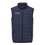 Heren donsvest met logo van polyester 164 g/m2 Elevate Life kleur marineblauw met afdrukgebied