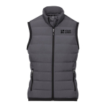 Donsvest voor dames van polyester 164 g/m2 Elevate Life kleur donkergrijs met afdrukgebied