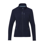 Dames fleecejas van gerecycled polyester 174 g/m2 Elevate NXT kleur marineblauw tweede weergave voorkant