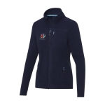 Dames fleecejas van gerecycled polyester 174 g/m2 Elevate NXT kleur marineblauw weergave zeefdruk