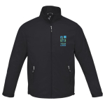 Heren jas met logo van 320T nylon en polyester 60 g/m2 Elevate Life kleur zwart met afdrukgebied