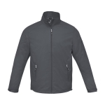 Heren jas met logo van 320T nylon en polyester 60 g/m2 Elevate Life kleur donkergrijs tweede weergave voorkant