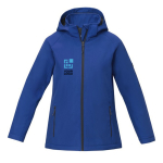 Dames polyester jas met logo 250 g/m2 Elevate Essentials kleur blauw met afdrukgebied