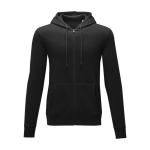 Katoenen herensweater met capuchon 240 g/m2 Elevate Essentials kleur zwart tweede weergave voorkant