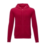 Katoenen herensweater met capuchon 240 g/m2 Elevate Essentials kleur rood tweede weergave voorkant