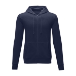 Katoenen herensweater met capuchon 240 g/m2 Elevate Essentials kleur marineblauw tweede weergave voorkant