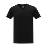 Katoenen heren T-shirt met V-hals 160 g/m2 Elevate Life kleur zwart tweede weergave voorkant