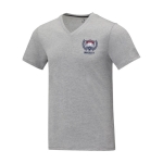 Katoenen heren T-shirt met V-hals 160 g/m2 Elevate Life kleur grijs weergave zeefdruk