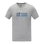 Katoenen heren T-shirt met V-hals 160 g/m2 Elevate Life kleur grijs met afdrukgebied