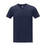 Katoenen heren T-shirt met V-hals 160 g/m2 Elevate Life kleur marineblauw tweede weergave voorkant