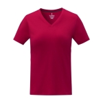 Dames T-shirt bedrukken met V-hals en logo 160 g/m2 Elevate Life kleur rood tweede weergave voorkant