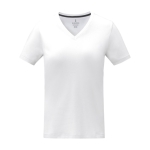 Dames T-shirt bedrukken met V-hals en logo 160 g/m2 Elevate Life kleur wit tweede weergave voorkant