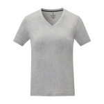 Dames T-shirt bedrukken met V-hals en logo 160 g/m2 Elevate Life kleur grijs tweede weergave voorkant